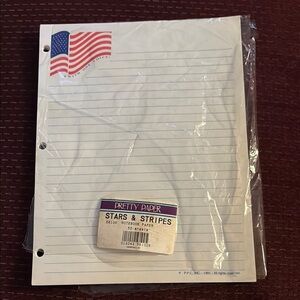 Stars & Stripes Notebook Paper vintage 1991